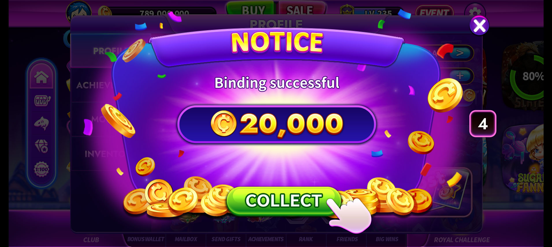 CASINONIA Bind Account OK