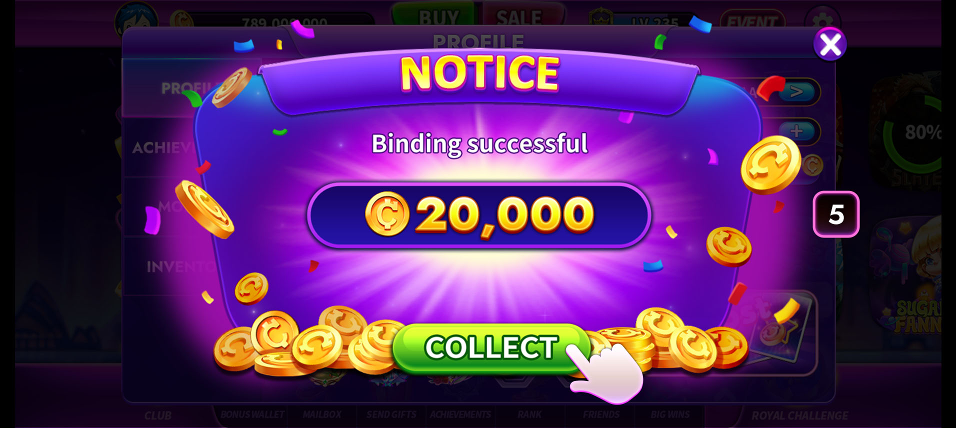 CASINONIA Bind Account OK