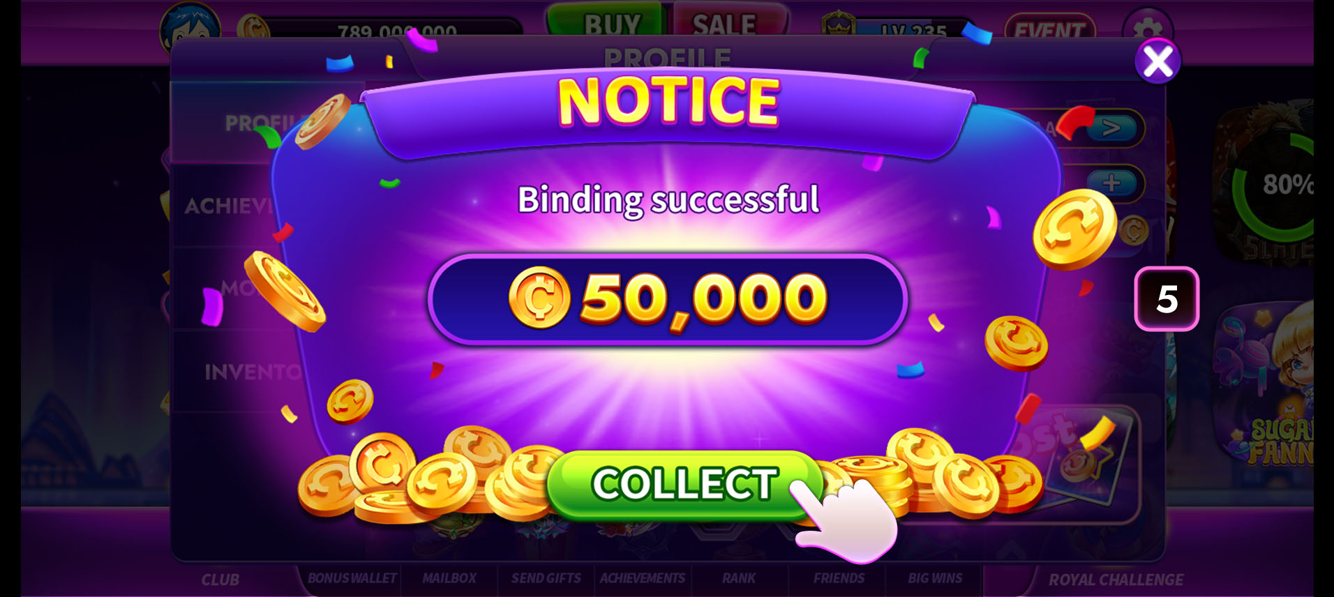 CASINONIA Bind Account OK