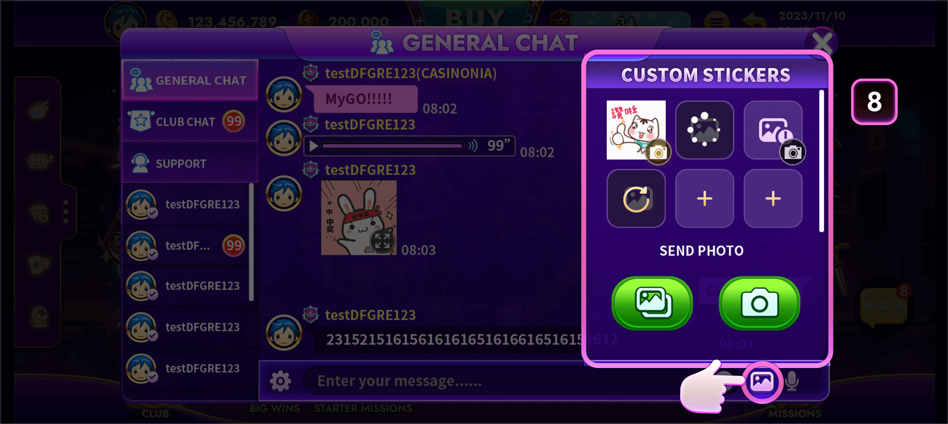 CASINONIA Chat Pictures