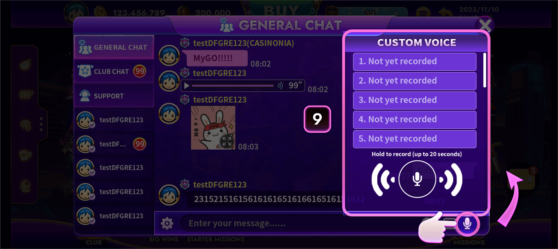 CASINONIA Chat Custom Voice
