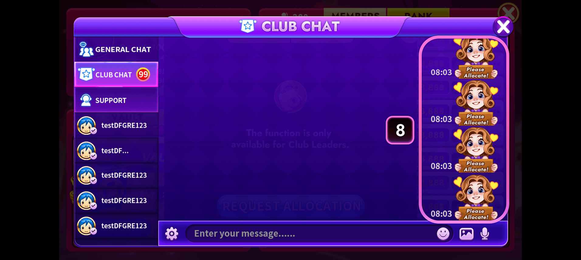 CASINONIA Club Vault Donate feature